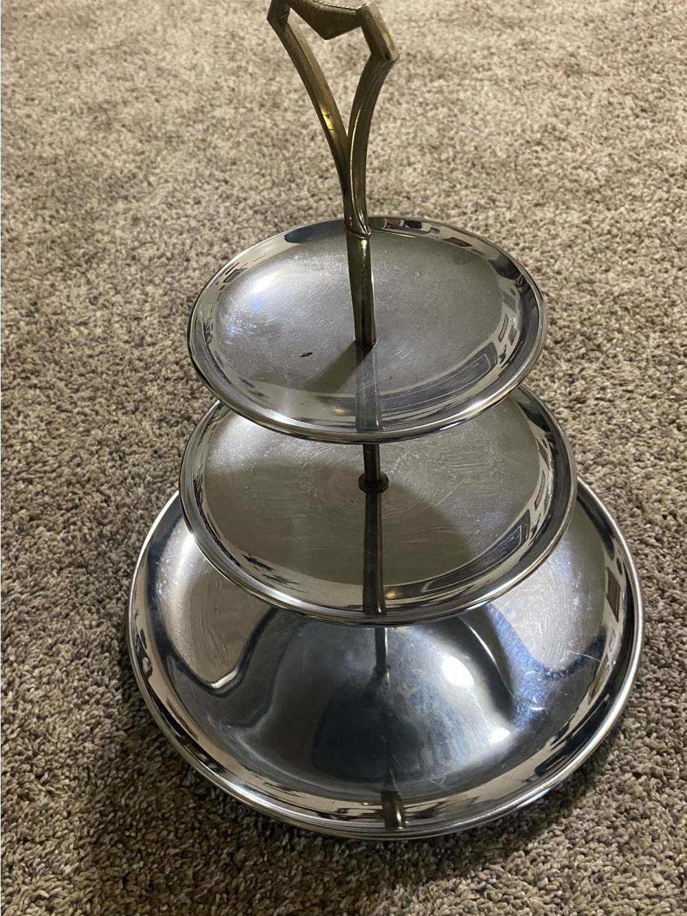 Vintage 1950/1960’s Kromex  3-tier Chrome Serving Tray.